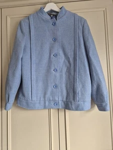 Pitlochry Shetland Coat Jacket, 100% Wool, Made Scotland, Light Blue, UK 14 - Picture 1 of 8