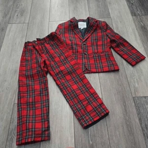 Janie And Jack Sanfrancisco  tartan wool plaid suit matching blazer pants 4T boy - Picture 1 of 13