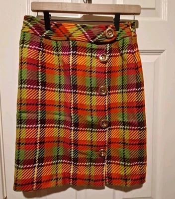 Falda de lana forrada multicolor Sara Campbell talla 2  Foto 1 de 4