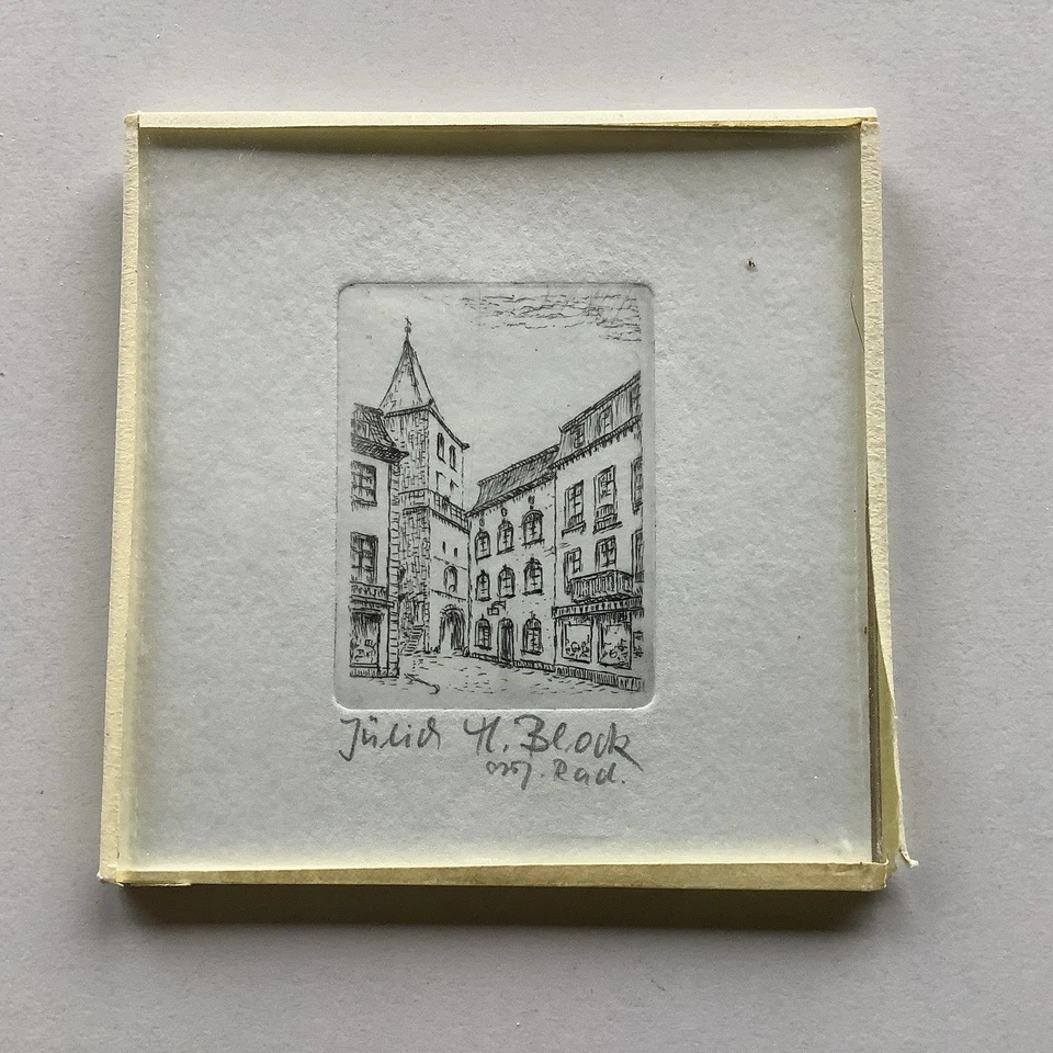 Original Radierung 10x10cm (4x6cm) Jülich Von M.Block ! Ungerahmt, signiert! - Bild 1 von 1