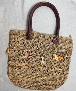 Women  Handbag Wood Animal Tote Purse Shoulder Bag St Johns Bay - Picture 1 of 7