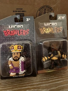 AEW Micro Brawlers Lot Of 2 Luchasaurus Killswitch & King Haku Figure PW Crate - Picture 1 of 7
