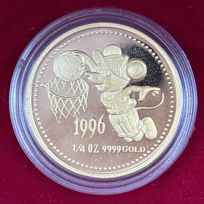 Moneda de oro Año Chino del Ratón 1996 1/4 oz .9999 con OGP y certificado de autenticidad #1487D Foto 1 de 4