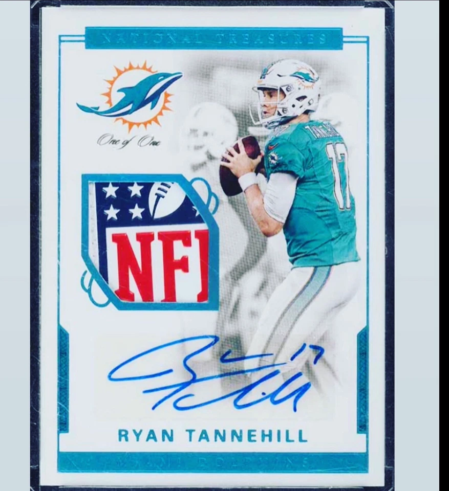 2016 National Treasures Ryan Tannehill NFL SHIELD LOGO GAME USED 1/1 Auto - Image 1 of 2