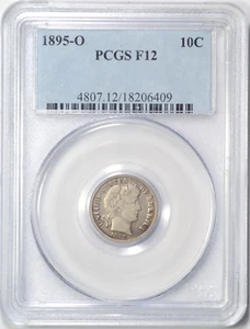 1895-O BARBER DIME PCGS F12 KEY DATE COIN - Imagen 1 de 3