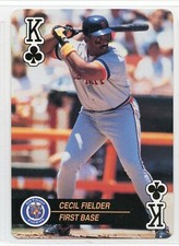 1992 Bicycle Baseball Aces Playing Card - Club - Cecil Fielder - Detroit Tigers