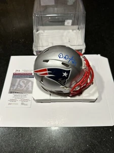 Minicasco de velocidad firmado por Demario Douglas New England Patriots JSA - Imagen 1 de 3