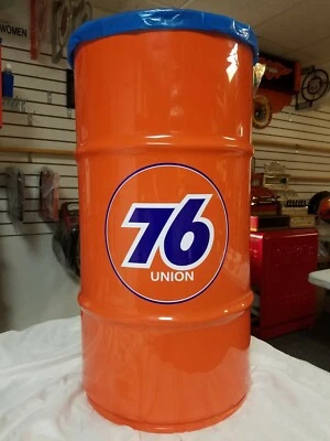 UNION 76 VINTAGE STYLE GAS STATION 16 GALLON COLD ROLLED STEEL TRASH CAN - Image 1 of 4