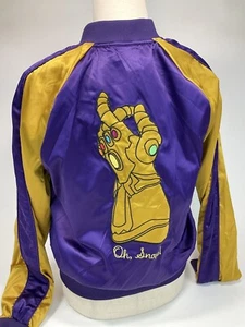 Her Universe Marvel Avengers Thanos Oh Snap! Satin Bomber Varsity Jacket L LG  - Picture 1 of 12