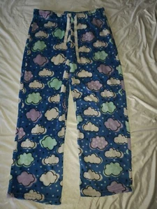  Womens Sleepwear Fleece Lounge Pajama Pants Size M 8-10 Clowds - Picture 1 of 5