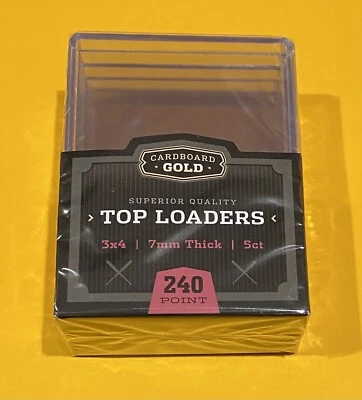 5 Cardboard Gold Thick Top Loaders 3" x 4" Card Holders 240 Point Toploaders 🔥 - Image 1 of 4