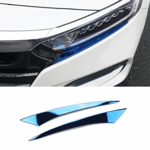 For Honda Accord 10th 2018-2022 Blue Titanium Front Headlight Lamp Eyebrow Trim - Bild 1 von 9