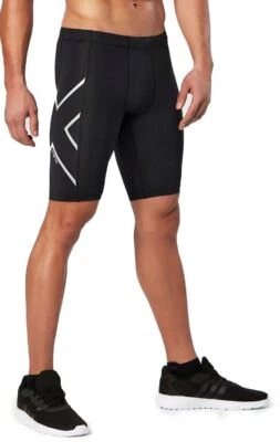 GENUINE | 2XU Mens Hyoptik Compression Shorts – (Black/SRF) - Image 1 of 4