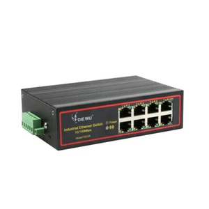 8 Ports Industrial Ethernet Switch 10/100Mbps DIN Rail Type Network adapter VLAN - Picture 1 of 6