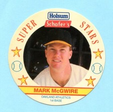 1989 Holsum Super Stars # 14 Mark McGwire -- Athletics --Box 312