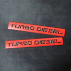 2Pcs Matte Turbo Diesel Red Metal Decal Sticker Badge Emblem 3D Engine Car Power