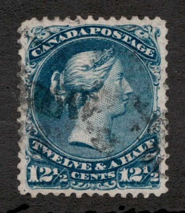 1868 Canada Sc# 28 - 12½¢ Queen Victoria postage stamp. Used vf Cv$125 usd - Image 1 of 1