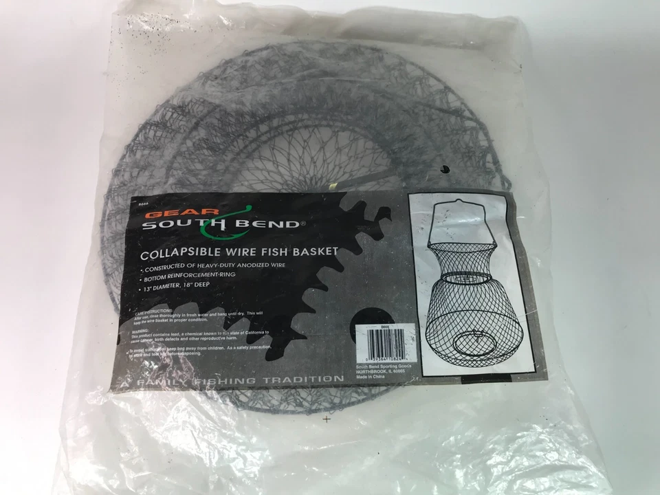 Cesta de pescado de alambre plegable South Bend Foto 1 de 2