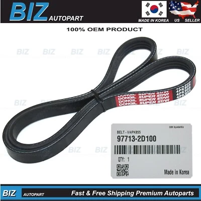 ⭐OEM⭐ V-Belt for 2010-2011 KIA Soul 2001-2012 Elantra Tiburon OE # 97713-2D100 - Image 1 of 4