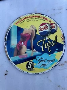 PEPSICOLA 10" DIAMETRO SINLGE SEGNO SMALTO LATO PORCELLANA - Foto 1 di 2