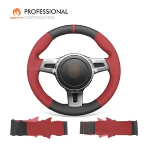 MEWANT Stitch Genuine Leather Steering Wheel Wrap for Porsche 911 Boxster Cayman - Imagen 1 de 10
