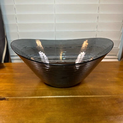 2 Libbey 92384 Infinium Wake 100oz Tritan Plastic Stackable Oval Bowl Storm Gray - Image 1 of 4