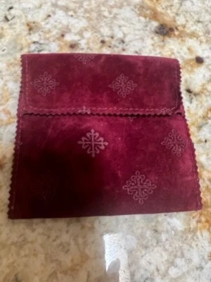 Patek Philippe Watch Pouch Burgundy Suede Vintage - Image 1 of 3