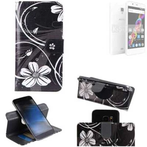 Housse Étui Archos 50 Titanium 4G portefeuills Flip Cover Coque fleur Wallet Ba - Bild 1 von 7