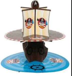 2 x PIRATE TWO TIER CUPCAKE STANDS - CARDBOARD SELF-ASSEMBLY - Picture 1 of 1
