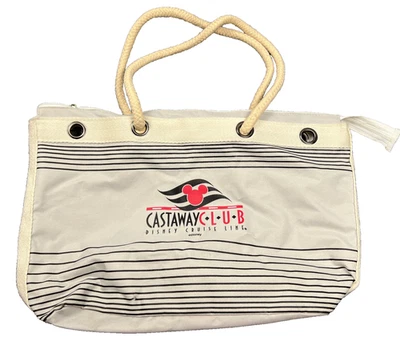 Disney Cruise Line Castaway Club Beach Tote Bag Zippered Rope Handles - Image 1 of 4