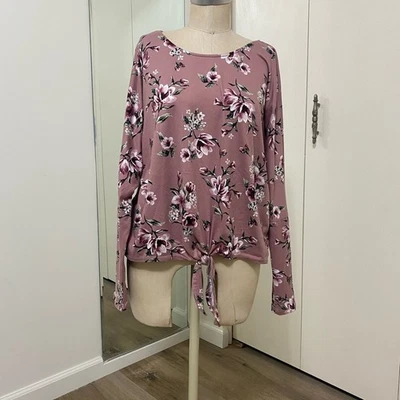 IZ Byer Pink Floral Women’s Longsleeve Blouse size XL - Image 1 of 4