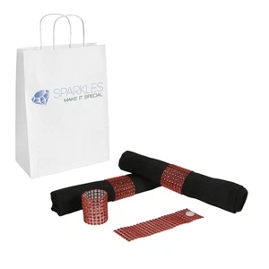 25 servilleteros de diamantes de imitación rojos - 8 filas de sujetadores reutilizables - Imagen 1 de 5