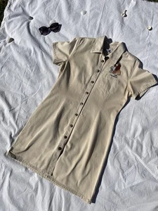 Vintage 90s Size L 12-14/16 Disney Lady & The Tramp Embroidered Denim Dress - Picture 1 of 10