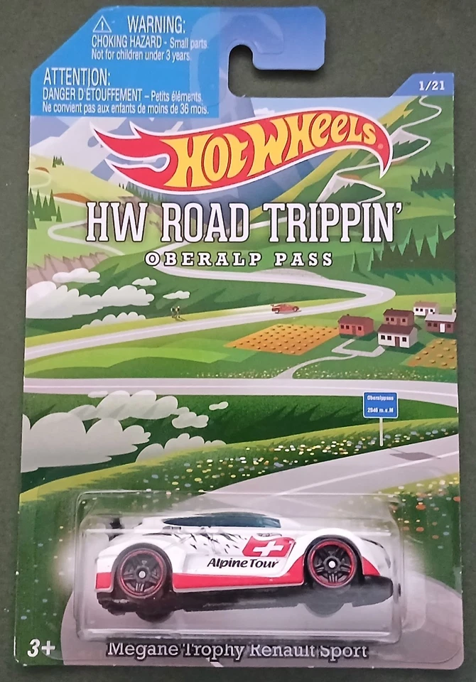 Hot Wheels 2014 Megane Trophy Renault Sport, blanco, tarjeta larga. Foto 1 de 1