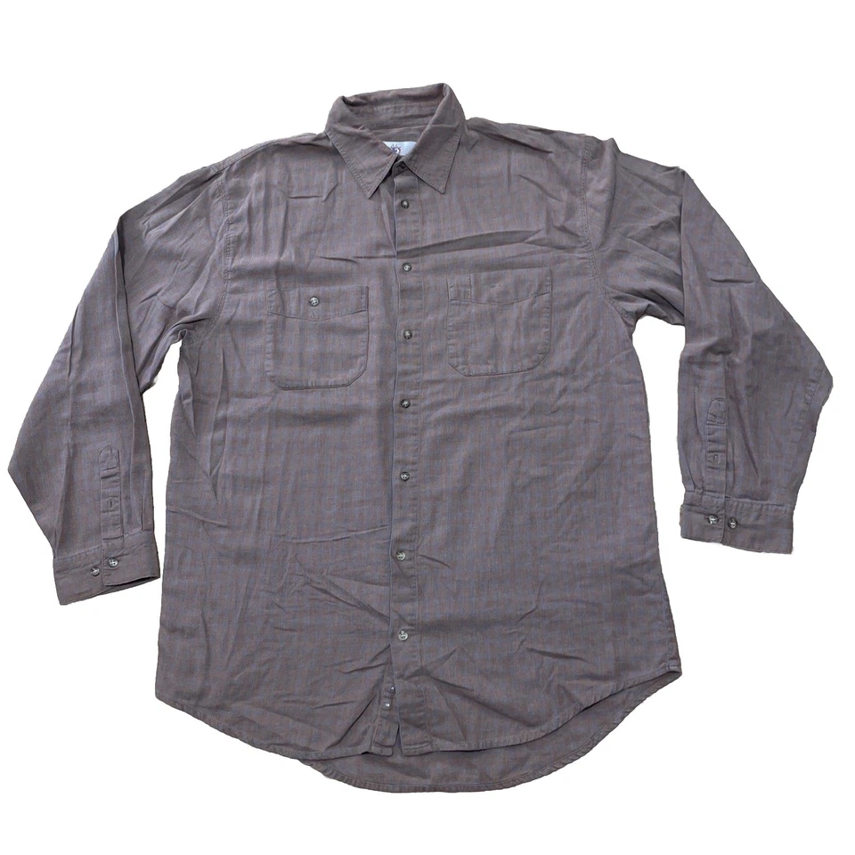 The Territory Ahead Shirt Men XL Brown Blue Plaid Western Grunge Beach Button Up - Image 1 of 4