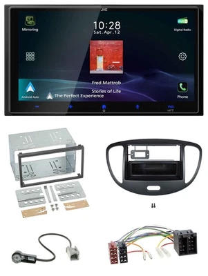 JVC USB Bluetooth 2DIN DAB MP3 Autoradio für Hyundai i10 2008-2013 schwarz - Bild 1 von 4