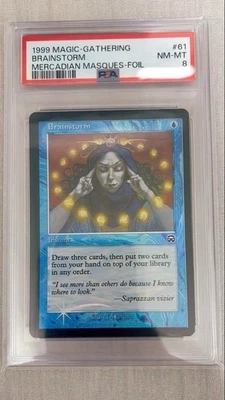 MTG Brainstorm Foil PSA 8 NM-MT 1999 Mercadian Masques English #61 Vintage - Image 1 of 2