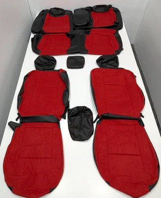 Fundas de asiento de gamuza rojas W235 para Dodge Charger RT GT Scat Pack 2015-2023 Foto 1 de 4