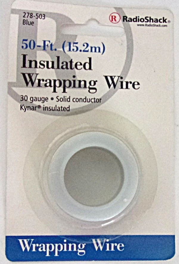 Radio Shack #278-503 Kynar cable de envoltura aislado calibre 30 50 pies AZUL NUEVO Foto 1 de 1