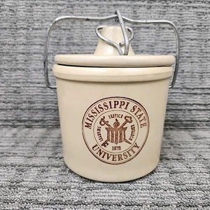 Vintage Mississippi State University Crock w/Locking Handle Bulldogs Bully NCAA - Picture 1 of 12
