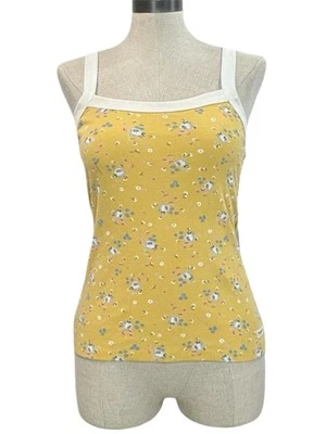 Camiseta sin mangas BILLABONG WRANGLER talla M amarilla estampado floral ajustada cami algodón playa Foto 1 de 4