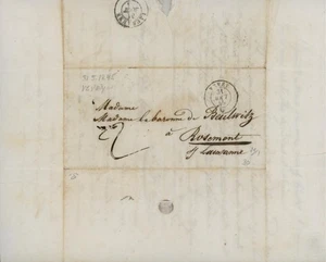 1845  LETTER TO THE SWISS VILLA WHERE DICKENS WOULD WRITE 'DOMBEY AND  SON" - Picture 1 of 3