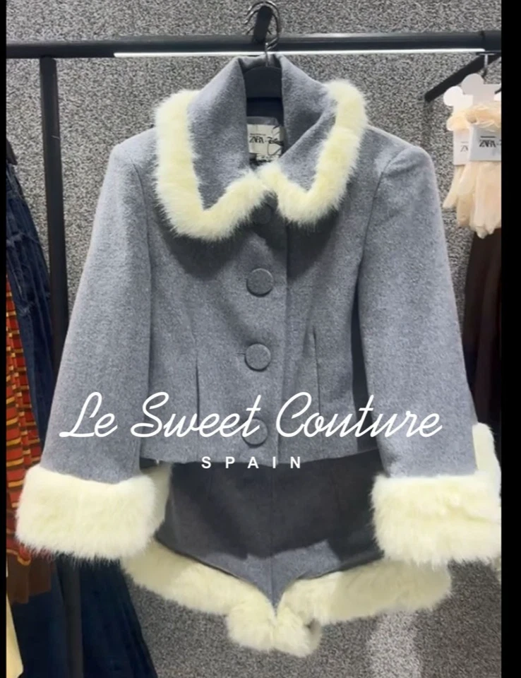 ZARA WOMAN FW25 FAUX FUR TRIM JACKET HARRY LAMBERT DISNEY GREY 5063/952/808 - Image 1 of 3