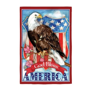 God Bless America Eagle House Suede Flag,13s9841 - Picture 1 of 1