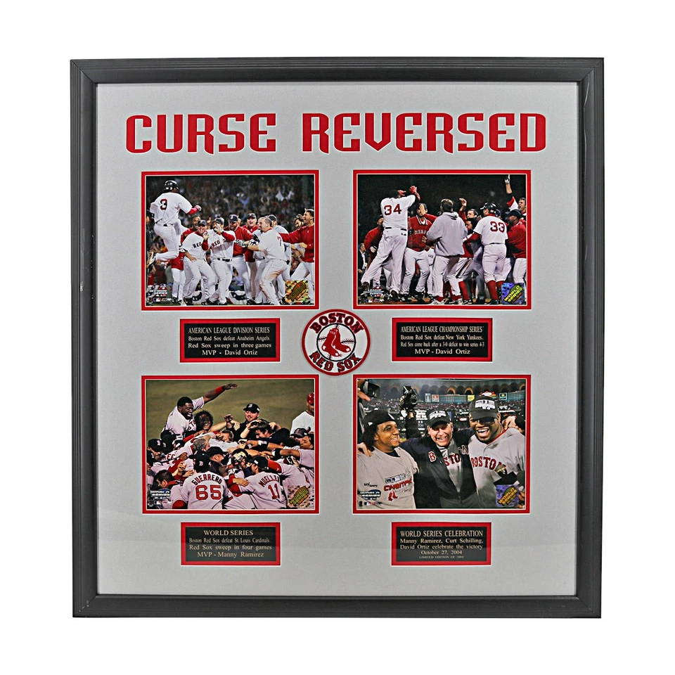 2004 Boston Red Sox Curse Reversed World Series Framed 26x29 Collage - Image 1 of 4