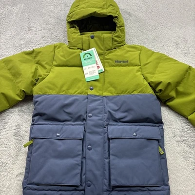 Marmot Fordham II 700 Down Jacket Kids Size L Storm/Cilantro New MSRP $185 - Image 1 of 4