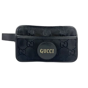 Auth GUCCI Off the Grid Clutch Bag Black Nylon Canvas/Leather - z6840 - Picture 1 of 13