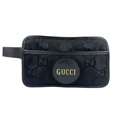 Auténtico Bolso de Mano GUCCI Fuera de la Rejilla Negro Nylon Lona/Cuero - z6840 Foto 1 de 4