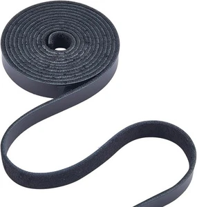 GORGECRAFT 72x1/2 Inch Cowhide Leather Cord 2.2 Yardsx12.5mmx1.8mm, Black - Picture 1 of 7