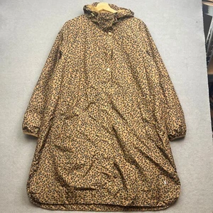 JOULES Raincoat UK 16 WAYBRIDGE Brown Waterproof Leopard Animal Print Packable - Picture 1 of 15